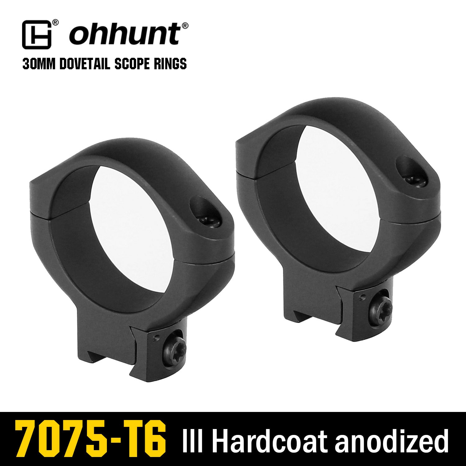 ohhunt 2個 タクティカル スチールリング 1インチ 30mm ピカティニー