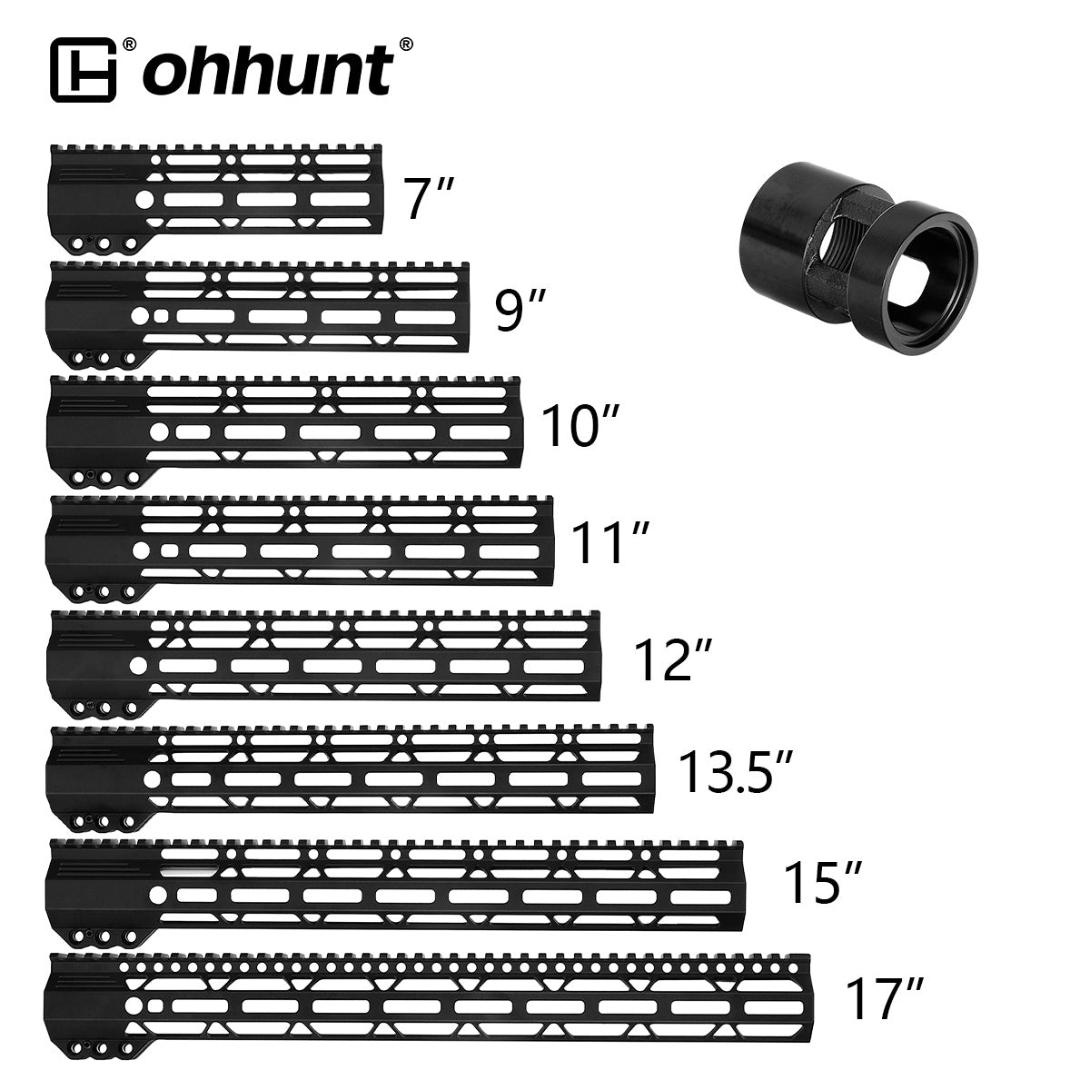 ohhunt® AR-15 M-lok フリーフロート ハンドガード スリム&軽量 7