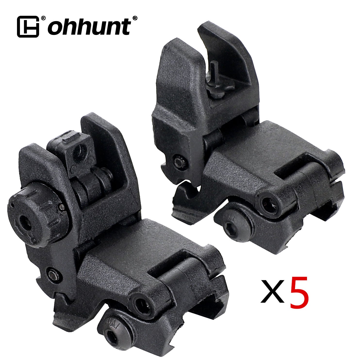 Ohhunt AR-15 タクティカル フリップ アップ フロント リア サイト セット ピカティニー レール用 – ohhunt