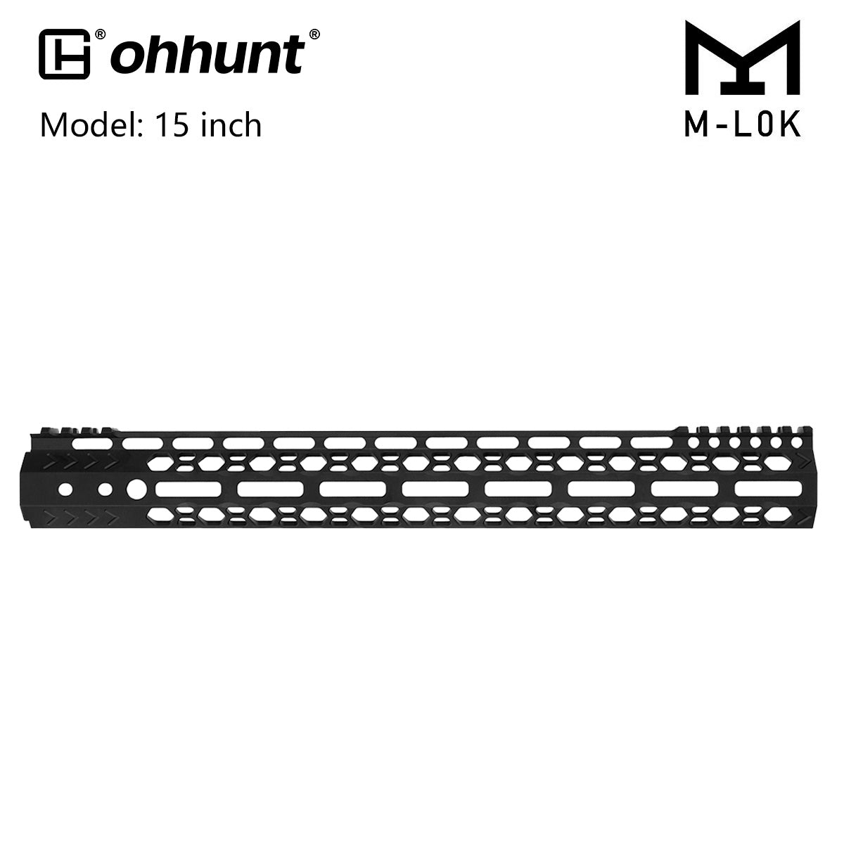 ohhunt AR-15 15インチ 超軽量 六角フリーフロート M-lok ハンドガード スチールバレルナット付き