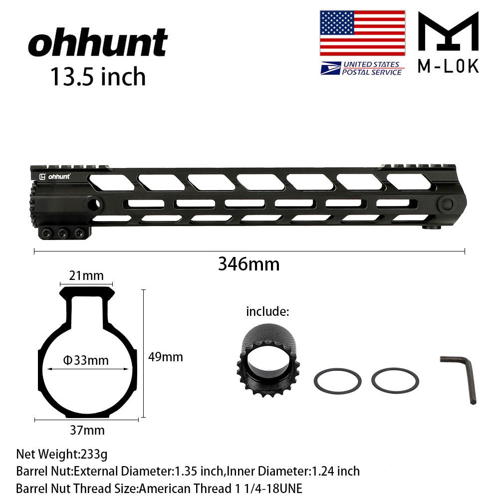 AR15 13.5インチ スリム 軽量 フリーフロート M-LOK ハンドガード