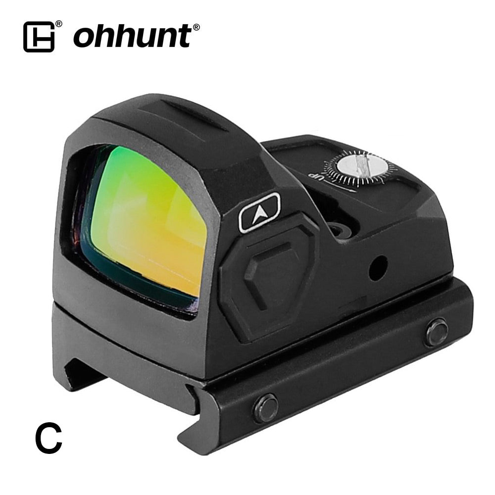 ohhunt® 2 MOA Shake Awake Micro Red Dot Sight 12x Configurações de iluminação para pistola