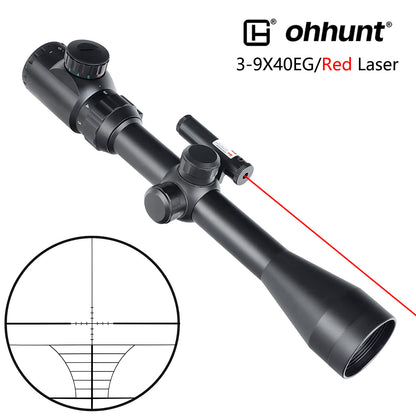 ohhunt® 3-9X40 EG Combo Rifle Scope 5 Level Red Green Rangefinding Reticle