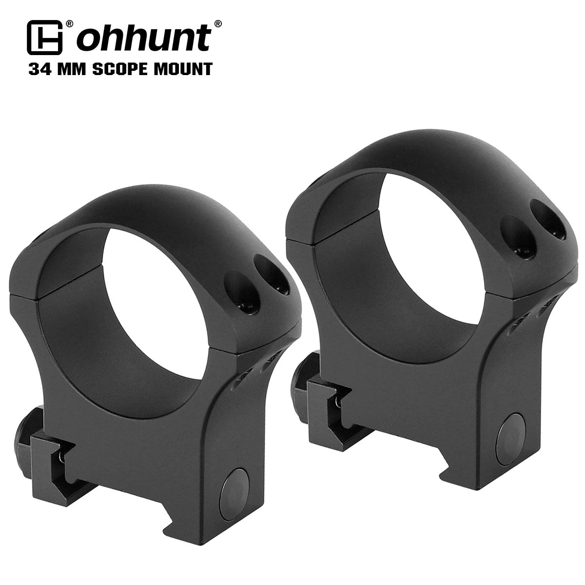 ohhunt® Vòng ngắm 34mm bằng nhôm 7075 cao cấp cho thanh ray Picatinny - Cấu hình cao