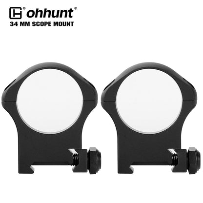 Anéis de mira ohhunt® Pro 7075 em alumínio de 34 mm para trilho Picatinny - perfil alto