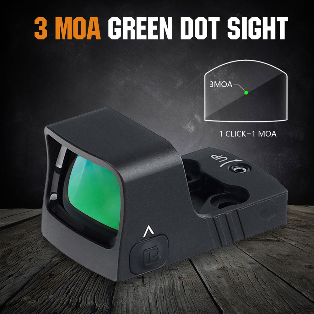 ohhunt® RD U1 3 MOA Micro Green Dot Sight Shake Awake with RMSc Footprint Picatinny Mount 10 Brightness Levels