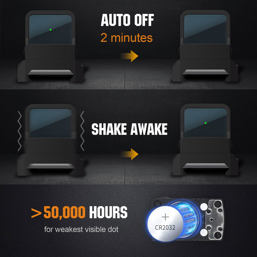 ohhunt® RD U1 3 MOA Micro Green Dot Sight Shake Awake with RMSc Footprint Picatinny Mount 10 Brightness Levels