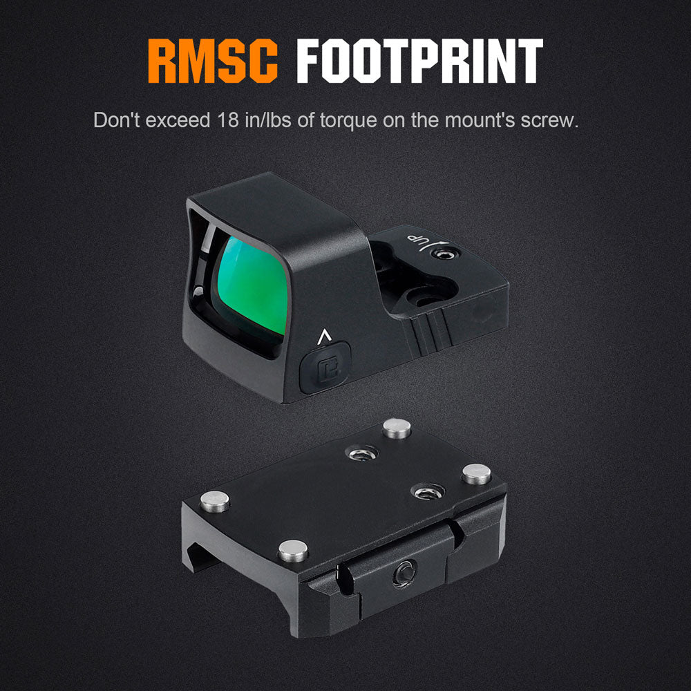 ohhunt® RD U1 3 MOA マイクロシェイクアウェイク レッドドットサイト RMSc フットプリント ピカティニーマウント付き 10段階の明るさ