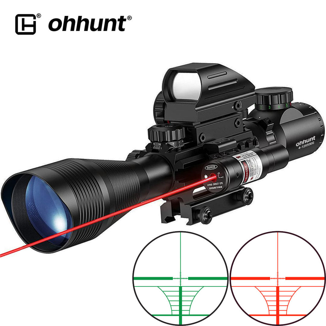  4-12X50 Rifle Scope and Red Dot Combo