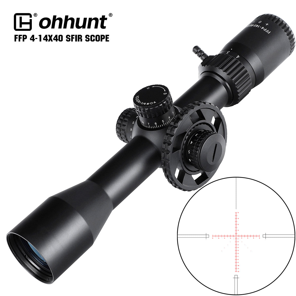 ohhunt® 4-14X40 SFIR FFP Rifle Scope Side Parallax 11 Level Red Illuminator