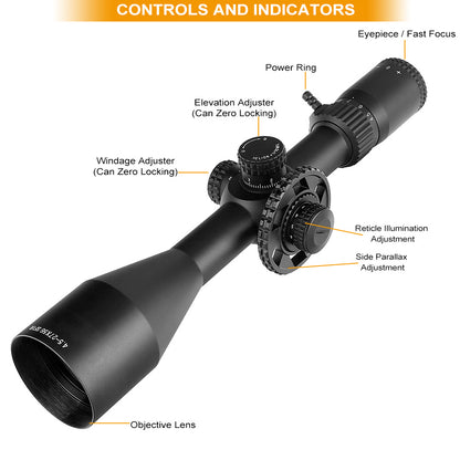 ohhunt 4.5-27X56 SFIR Rifle Scope with Sunshade - Glass Etched Reticle