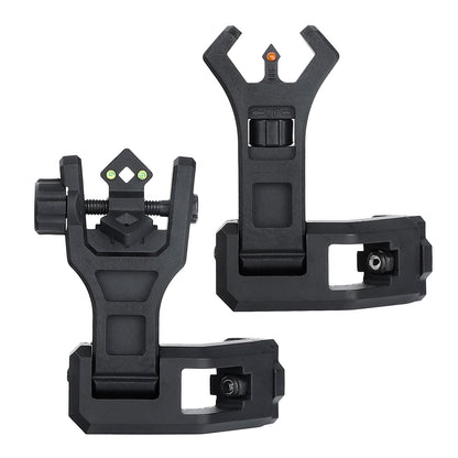 ohhunt 45 Degree Offset Flip Up Front and Backup Rear Sight with Green Red Fiber Optic Dot