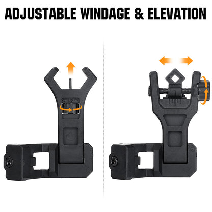 ohhunt 45 Degree Offset Flip Up Sight Rapid Transition Backup Front and Rear Sight for Picatinny Mount