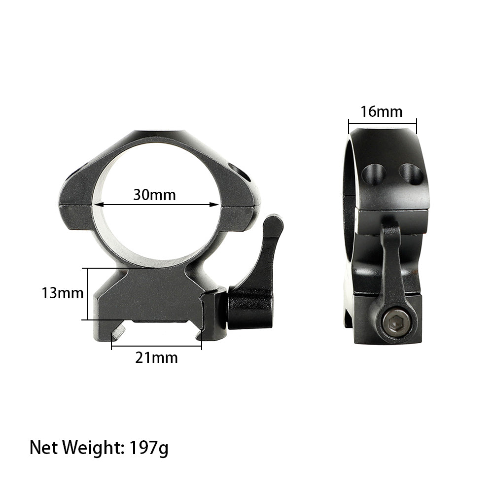 ohhunt 2個 タクティカル スチールリング 1インチ 30mm ピカティニー