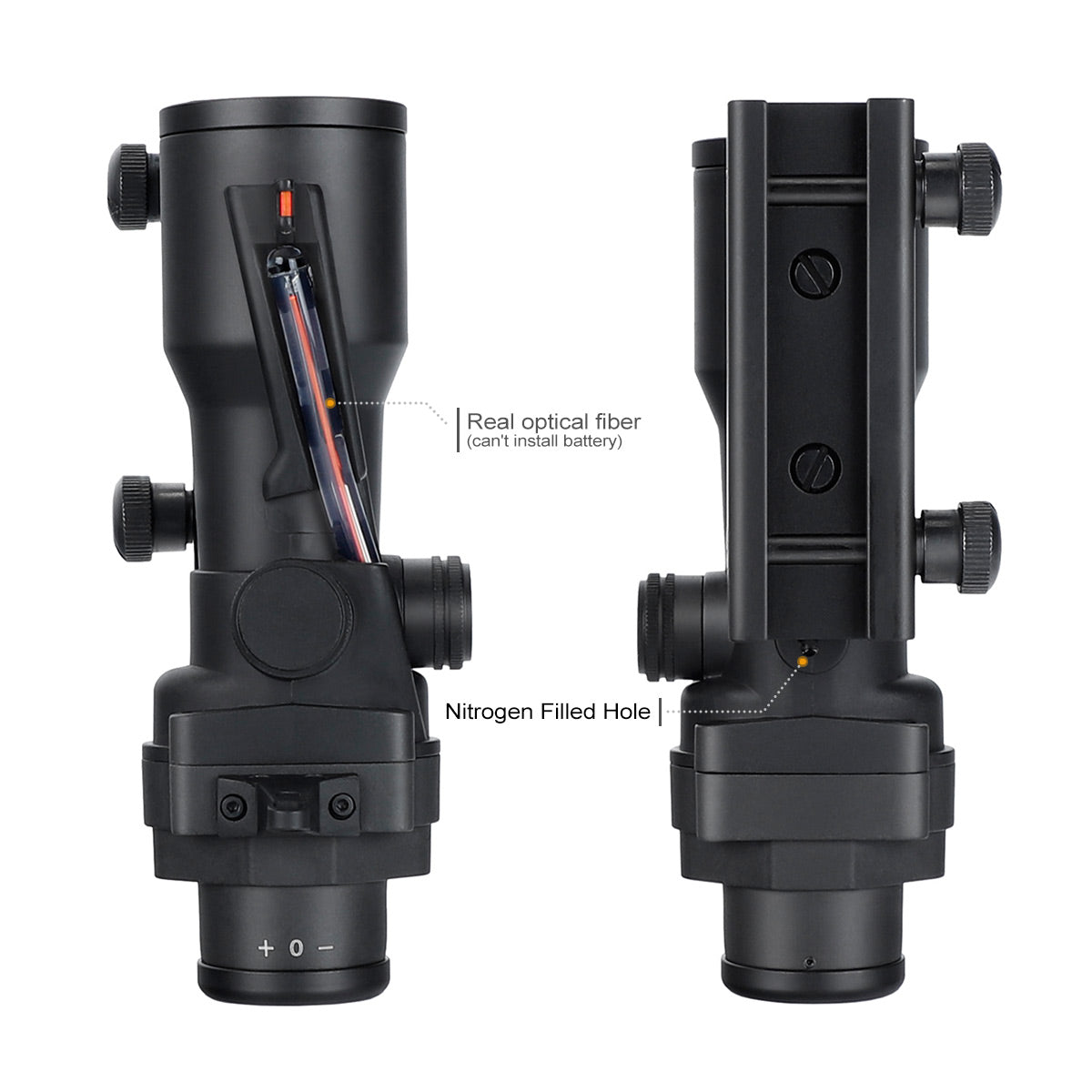 Ohhunt® 4X32 Prism Scope Red Optic Fiber Sight With Back-up Sight Hone