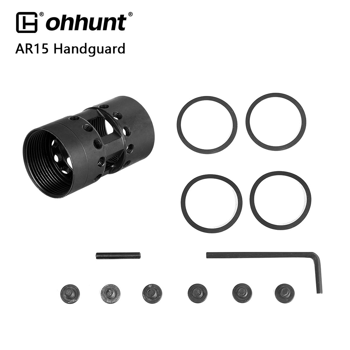 ohhunt® AR15 M-lok Free Float Handguard with Steel Barrel Nut - 9 inch