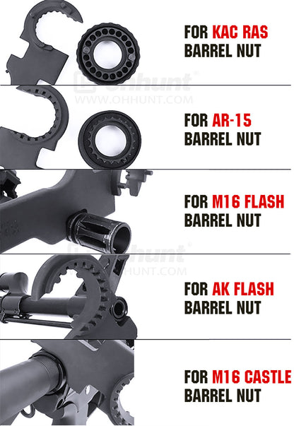 ohhunt® AR-15 Barrel Nut Wrench All-In-One Tool