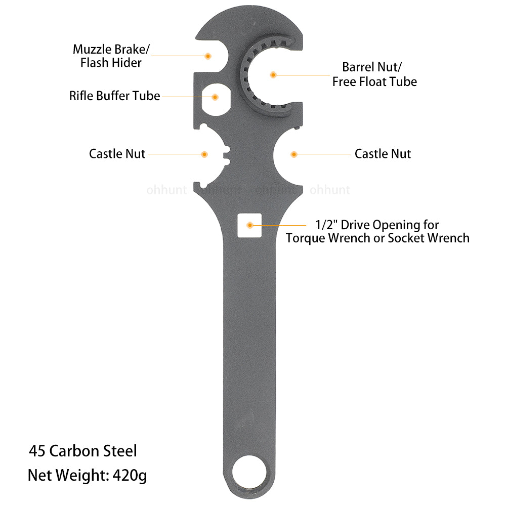 Ferramenta multifuncional para chave de porca de barril ohhunt® AR-15