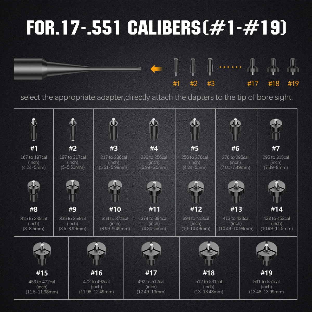 ohhunt® Optics ボアサイトキット レッド&amp;グリーン 32 アダプター付き 0.17～12GA に適合