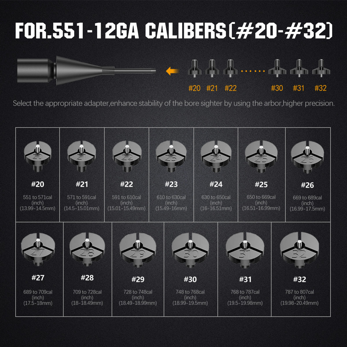 ohhunt Optics Boresighters Kit Green with 32 Adapters fit 0.17 to 12GA