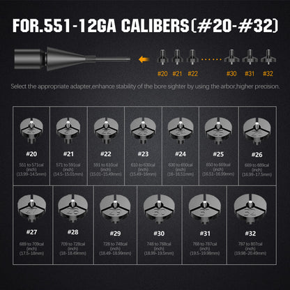 ohhunt Optics Boresighters Kit Green with 32 Adapters fit 0.17 to 12GA