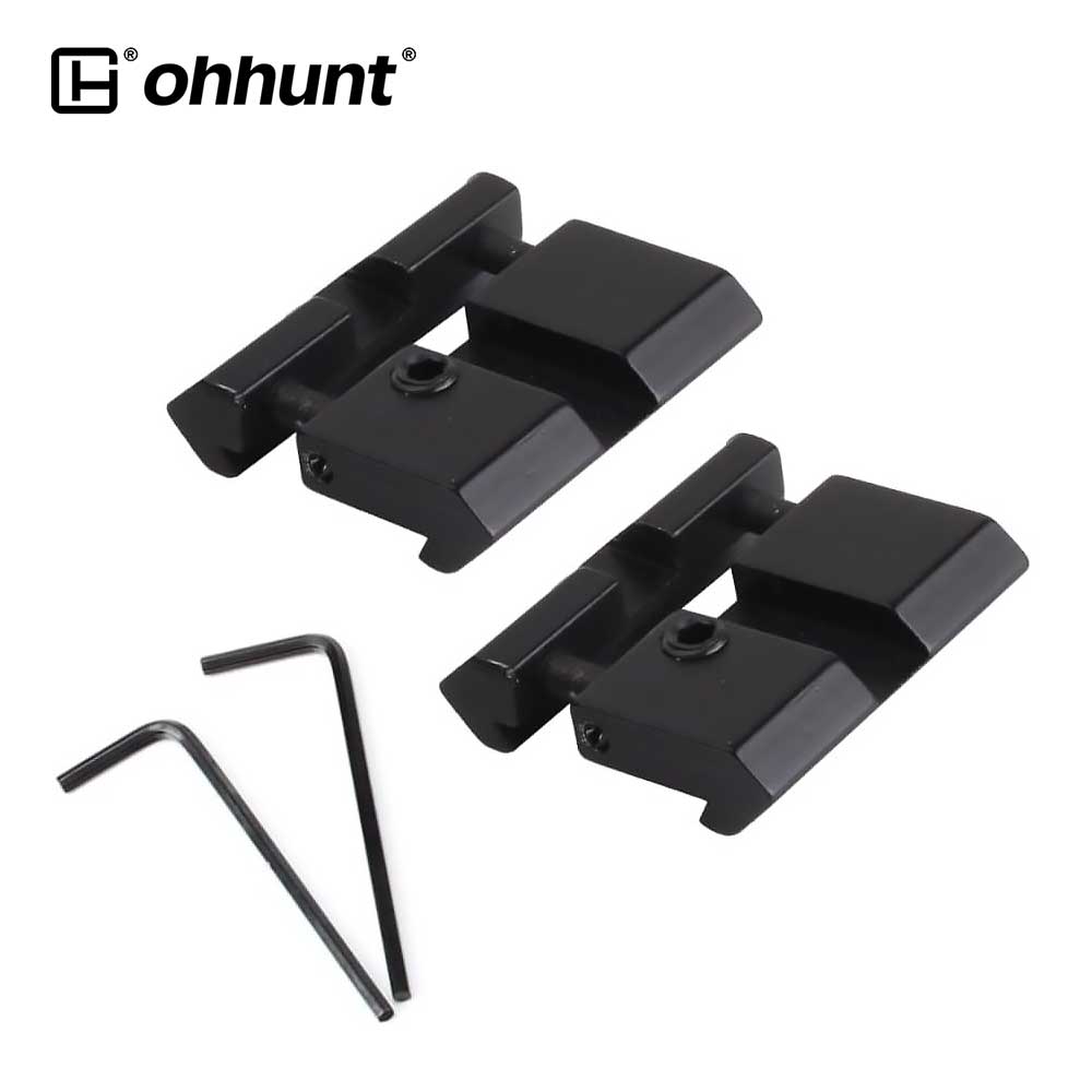 ohhunt Adaptador de encaixe para pistola de ar de cauda de andorinha baixa de 11 mm para trilho Picatinny para montagem de anéis de escopo com pino de parada 2 peças