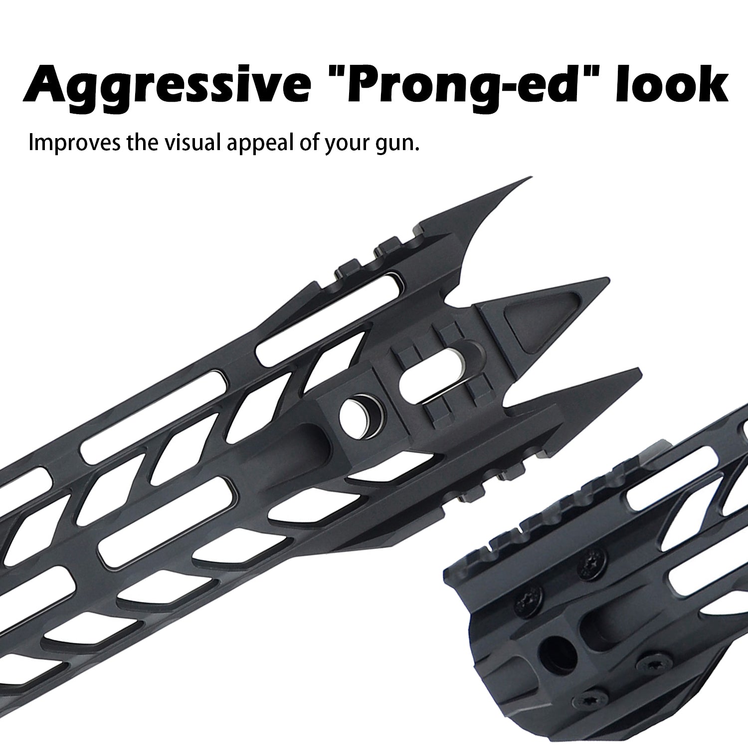 aggressive "prong-ed" look