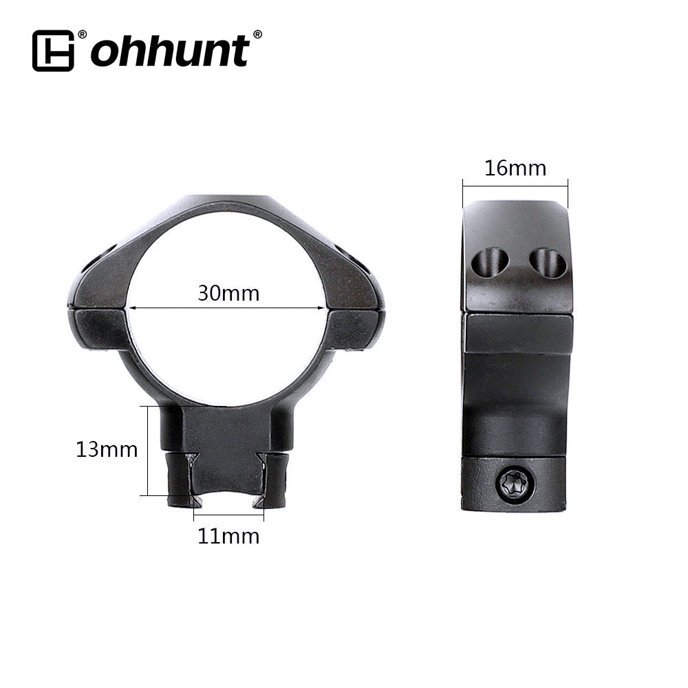 ohhunt® Steel 30mm Dovetail Scope Rings Mount for .22 Dovetail Airgun - High Profile