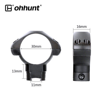 ohhunt® Steel 30mm Dovetail Scope Rings Mount for .22 Dovetail Airgun - High Profile