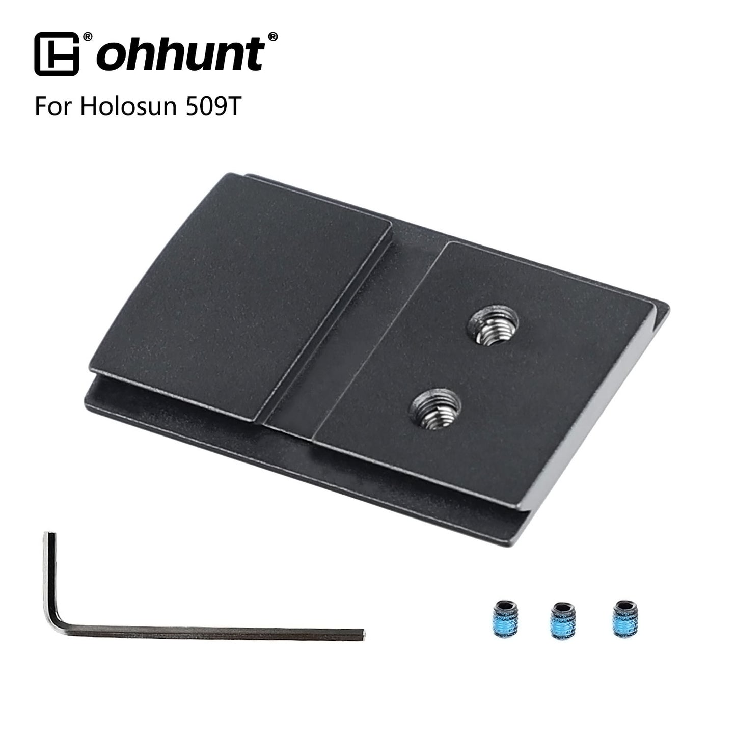 Adaptador de placas de montagem ohhunt® Red Dot compatível com Holosun 509T para Glock