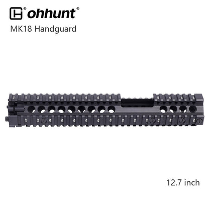 Ohhunt AR-15 7インチ フリーフロート クワッドレール ハンドガード フロントエンドキャップ付き カービン長に適合