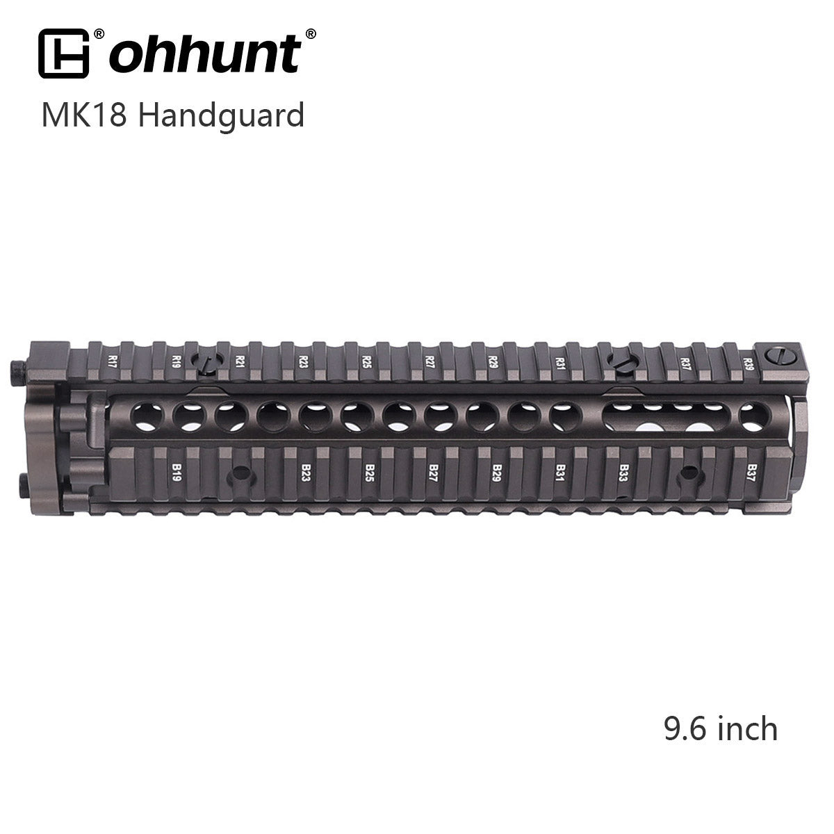 Coyote Tan MK18 Quad Rail Handguard Free Floating Barrel Two-pieces Design for AR-15 Deep FDE Color - 9.6 inch