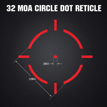 ohhunt Micro Reflex Red Dot Sight 2 MOA Dot & 32 MOA Circle Compatible with RMR adapter plates and Picatinny Mount