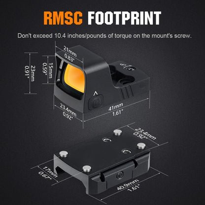 ohhunt® RD U1 3 MOA Micro Shake Awake Red/Green Dot Sight with RMSc Footprint Picatinny Mount 10 Brightness Levels