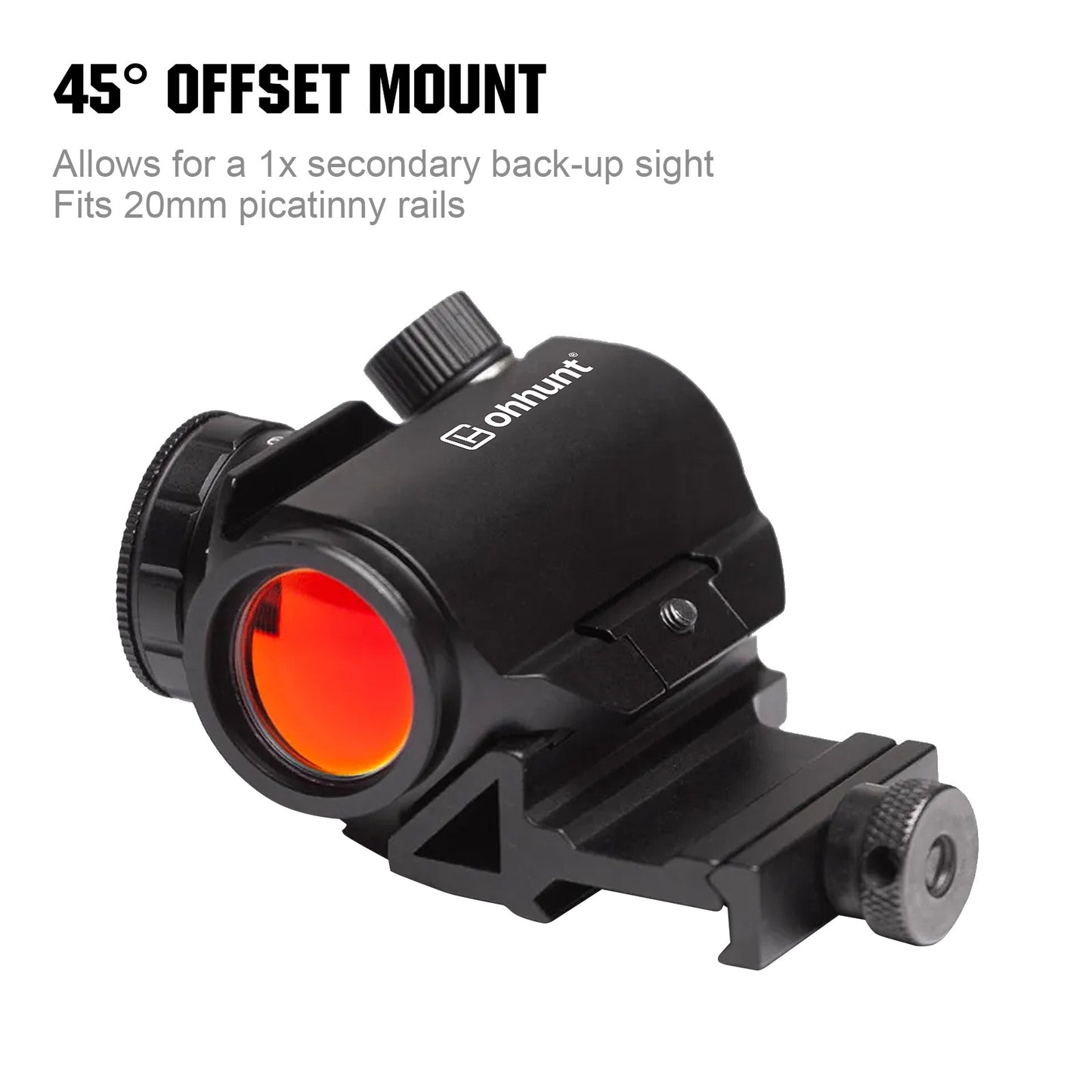 ohhunt® RD006 Circle Reticle Red Dot Sight 1x22mm with 3 MOA and 50 MOA Circle Reticle