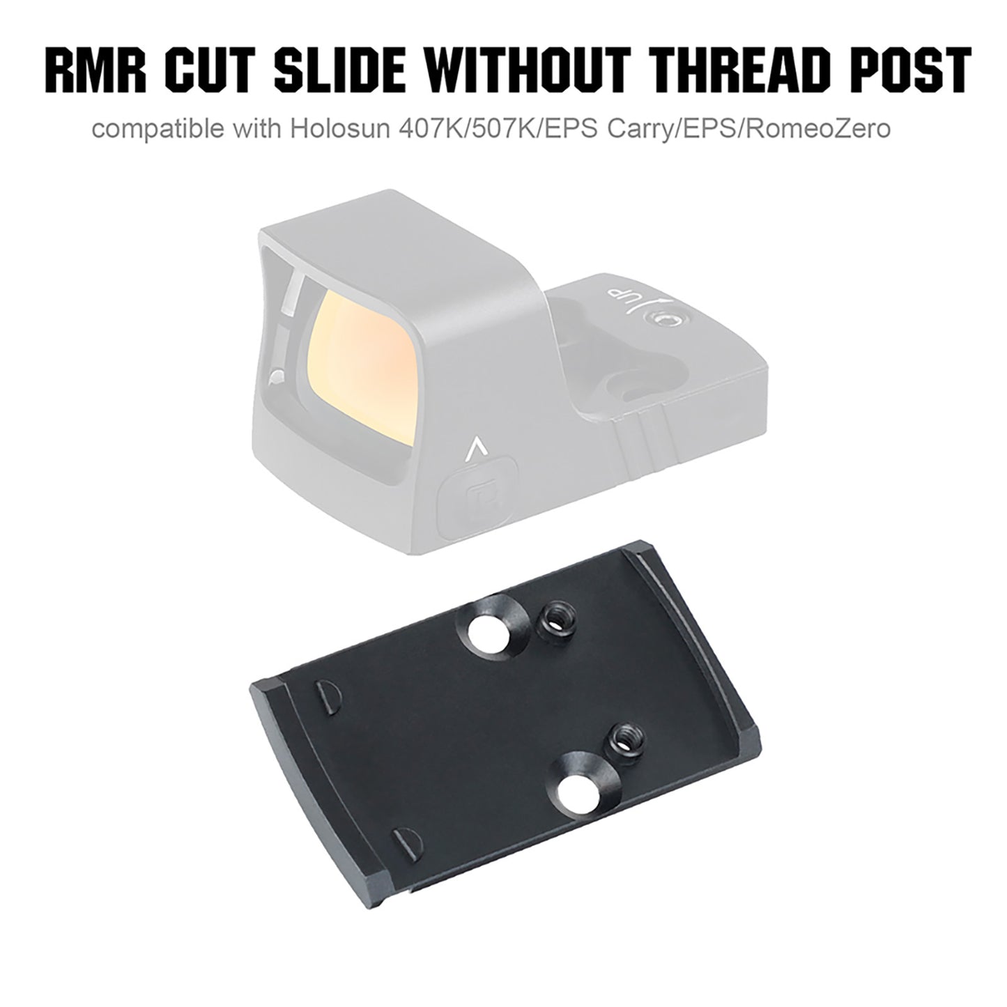 ohhunt® RMR to RMSc Adapter Plate for RMR Cut Slide Without Thread Post Compatible with Holosun 407K/507K/EPS Carry/EPS/RomeoZero