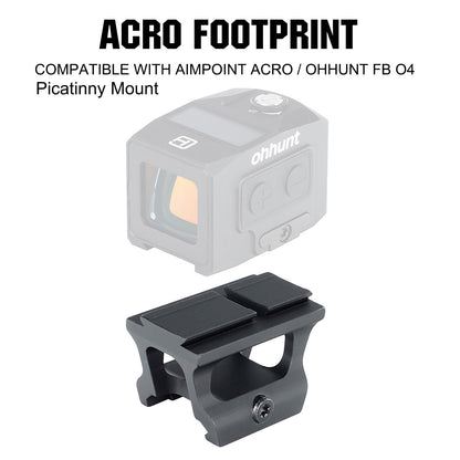 ohhunt® ハイプロファイル ピカティニー レッド ドット アダプター 下部 1/3 コ・ウィットネス ライザー マウント ACRO フットプリント Aimpoint ACRO / ohhunt FB O4 と互換性あり