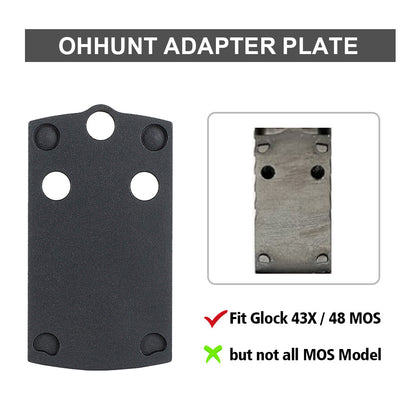 ohhunt® Red Dot Mount Plate Adapter Compatible with Holosun 407K/507K Fit Glock 43X 48 MOS Hellcat OSP