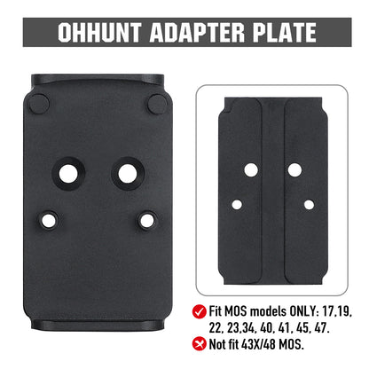 ohhunt Red Dot Adapter Plate for Glock 17 19 Mos Compatible with Holosun 407/507C/508T/Trijicon RMR/SRO