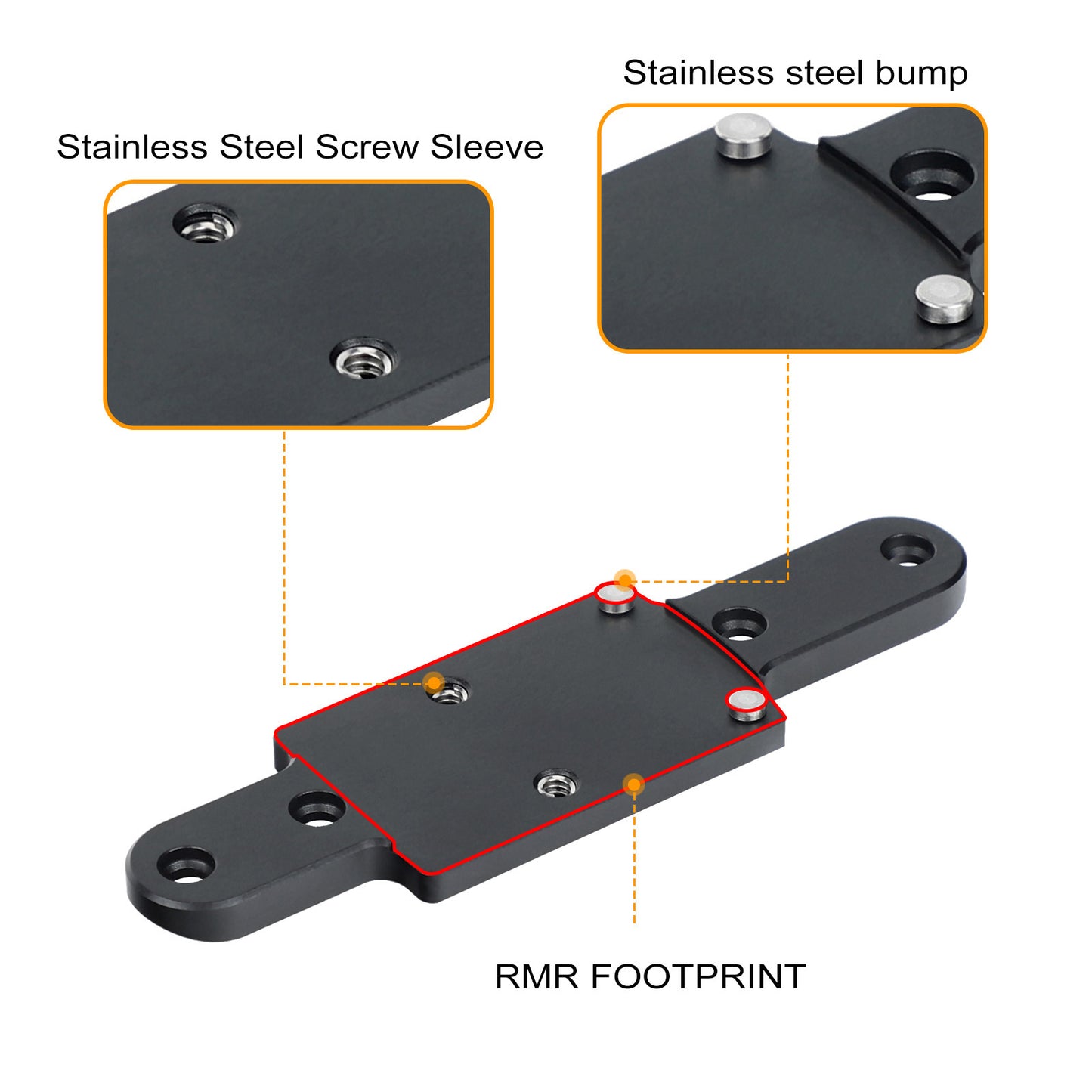 ohhunt® Red Dot Mount Plate Compatible with RMR Footprint Optics and Benelli Super Black Eagle/M1/M2/M3/Vinci/Auto/Franchi Affinity 3/3.5