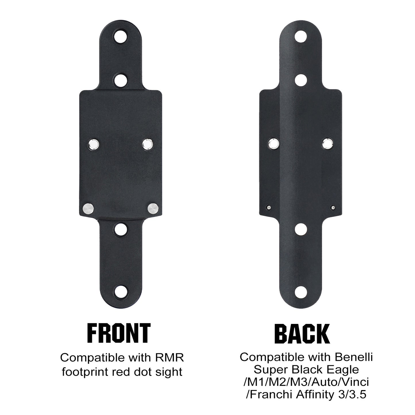 ohhunt® Red Dot Mount Plate Compatible with RMR Footprint Optics and Benelli Super Black Eagle/M1/M2/M3/Vinci/Auto/Franchi Affinity 3/3.5