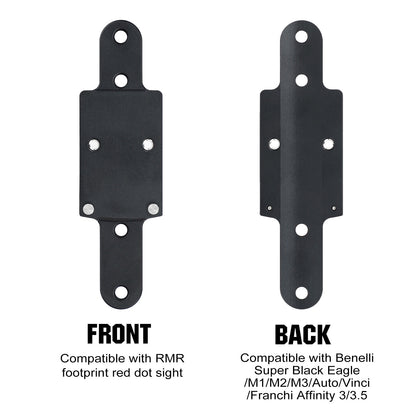 ohhunt® Red Dot Mount Plate Compatible with RMR Footprint Optics and Benelli Super Black Eagle/M1/M2/M3/Vinci/Auto/Franchi Affinity 3/3.5