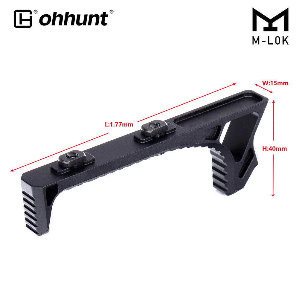 AR-15 Link Curved Handstop Angled Foregrip fit M-lok Handguard - Black