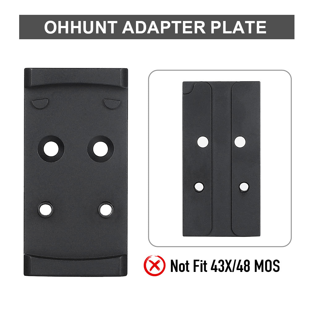 ohhunt® Red Dot Mount Adapter Plate for Glock Compatible with Holosun 407K/507K/EPS Carry/EPS/RomeoZero