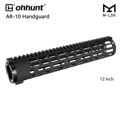 ohhunt® Ultra Light AR10 LR308 M-lok Free Float Handguard - 12 inch