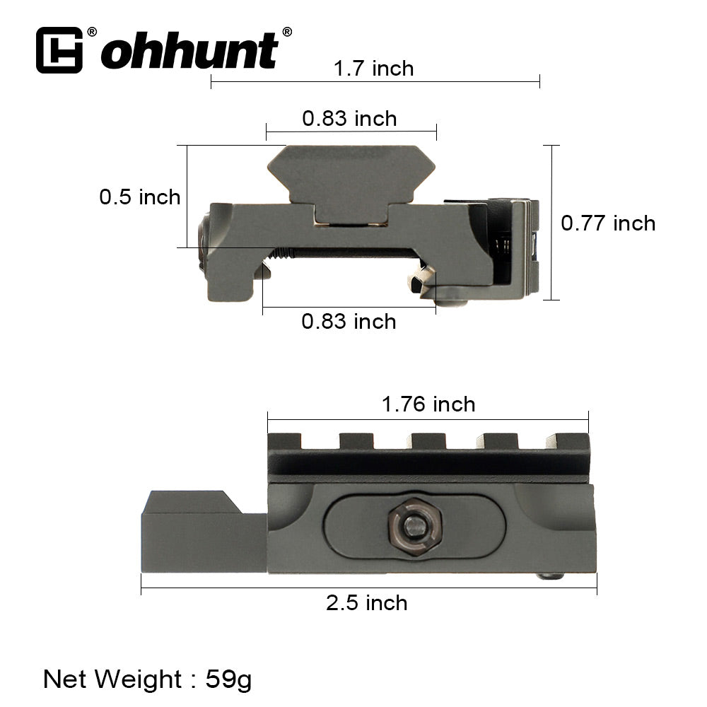 Ohhunt Extension Queue d'aronde 11 mm vers adaptateur de rail Picatinn –  ohhunt