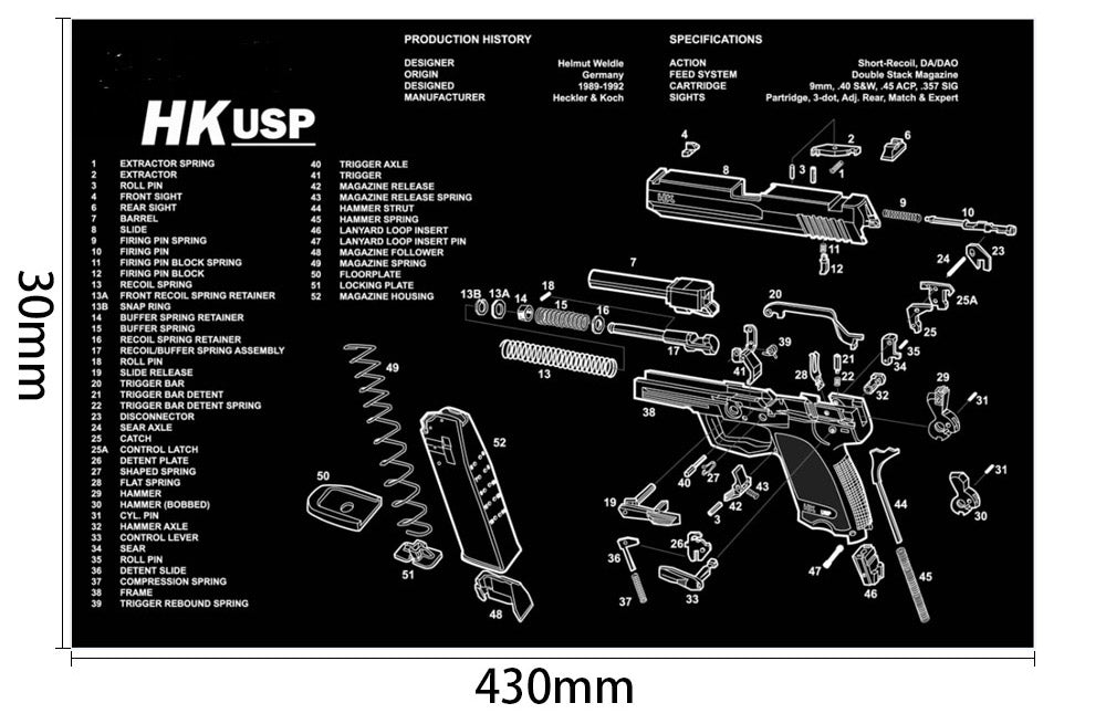 Springfield XDS MOD.2® Schematic Handgun Mat