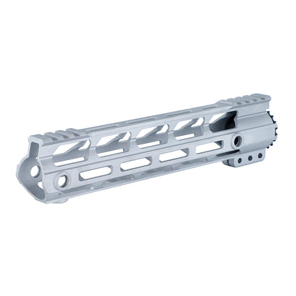 Unbranded AR-15 M-LOK Raw Handguard 10" Lightweight Free Float, Silver Color