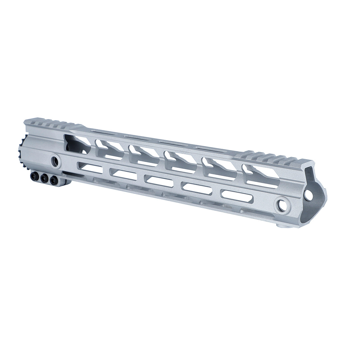 Unbranded AR-15 M-LOK Raw Handguard 12" Lightweight Free Float, Silver Color