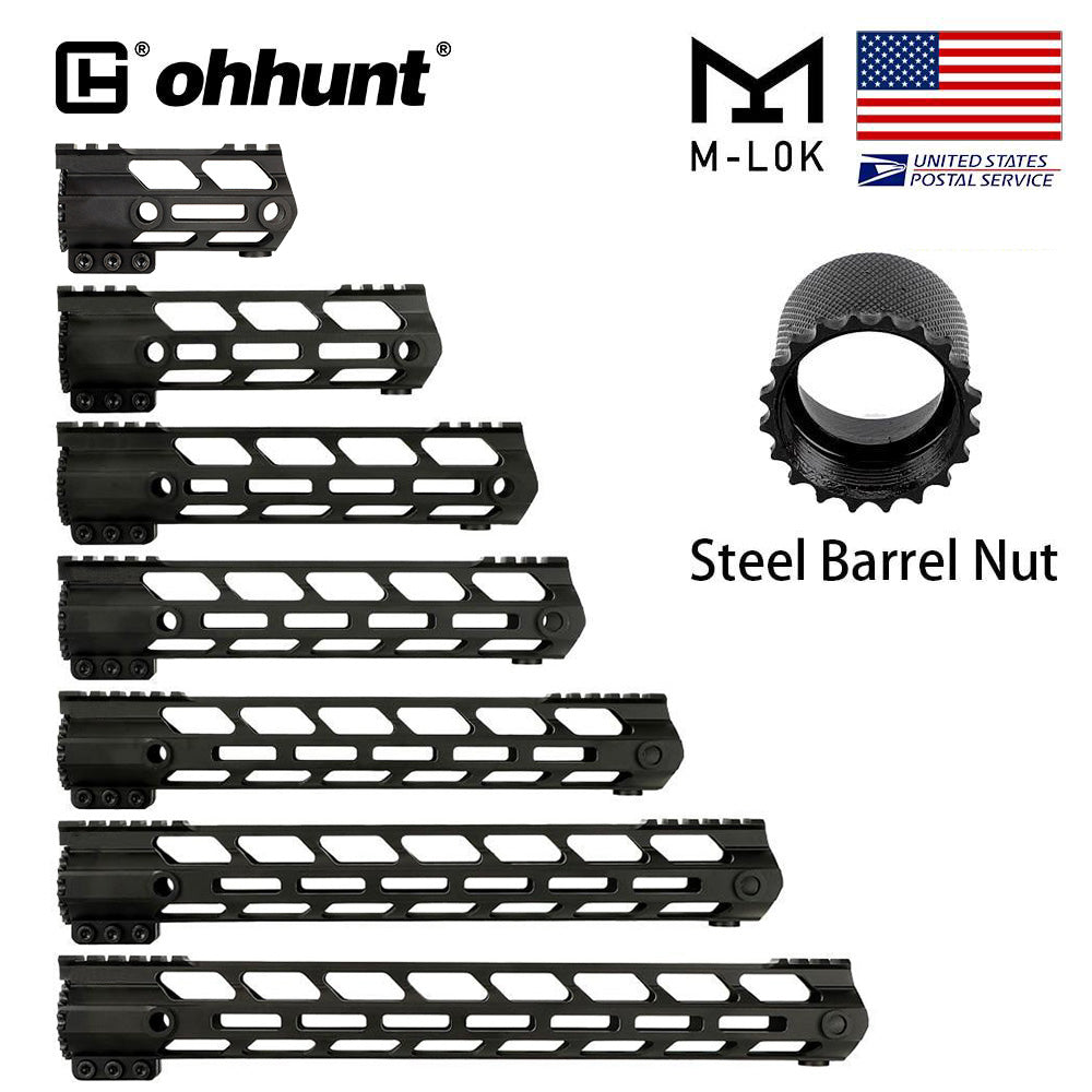 AR-15 軽量フリーフロート M-LOK ハンドガード 4 7 9 10 12 13.5 15 インチ – ohhunt